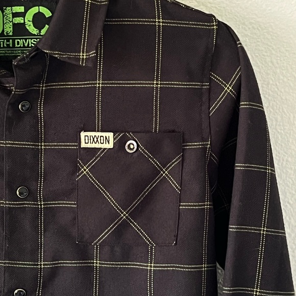 Dixxon Youth Division Gridlock Flannel Button Up Long Sleeve Shirt Size Medium - Picture 3 of 14